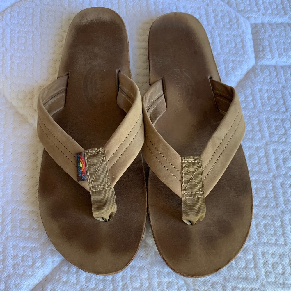 Rainbow leather sandals L